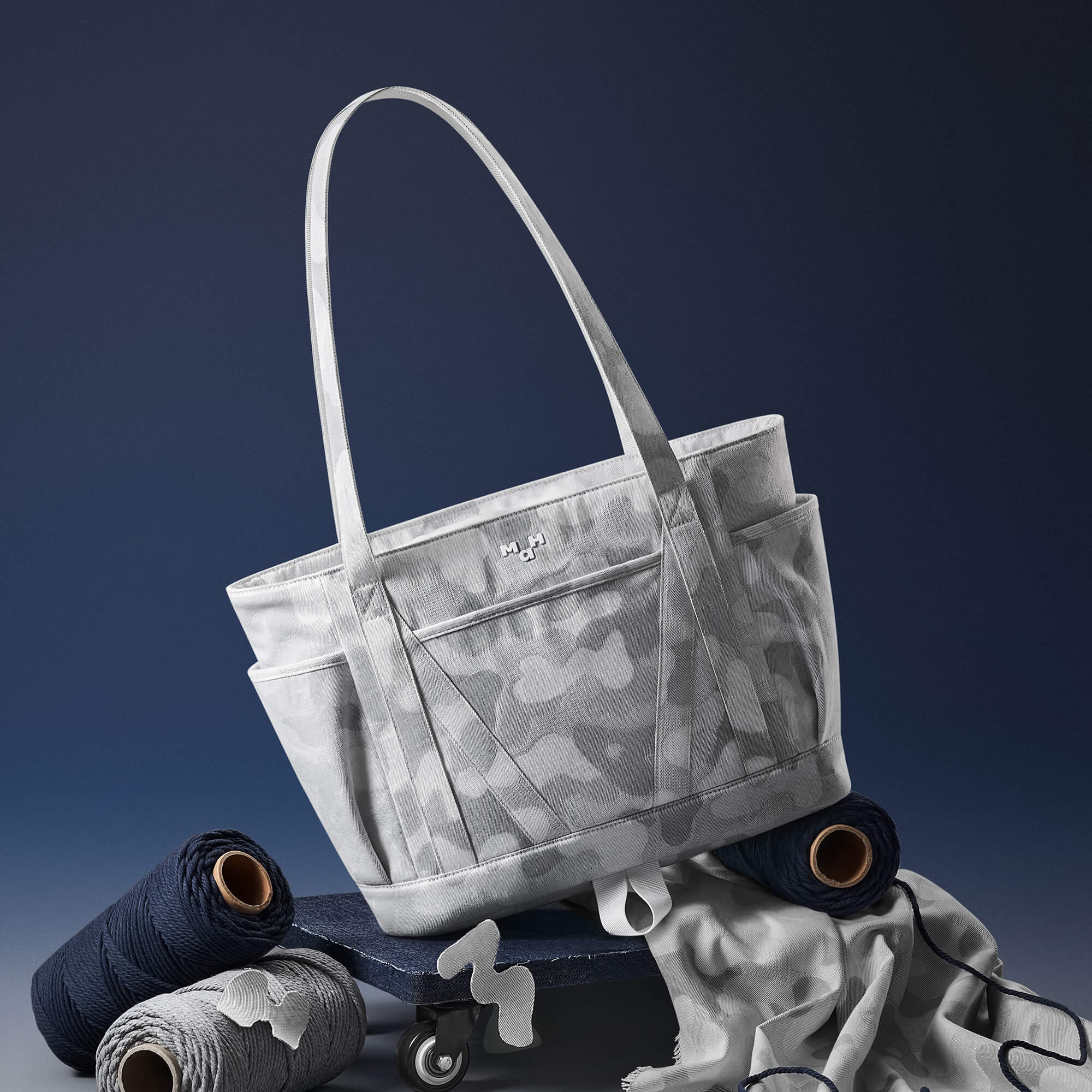 Young Tour Tote | Camouflage Denim Gray