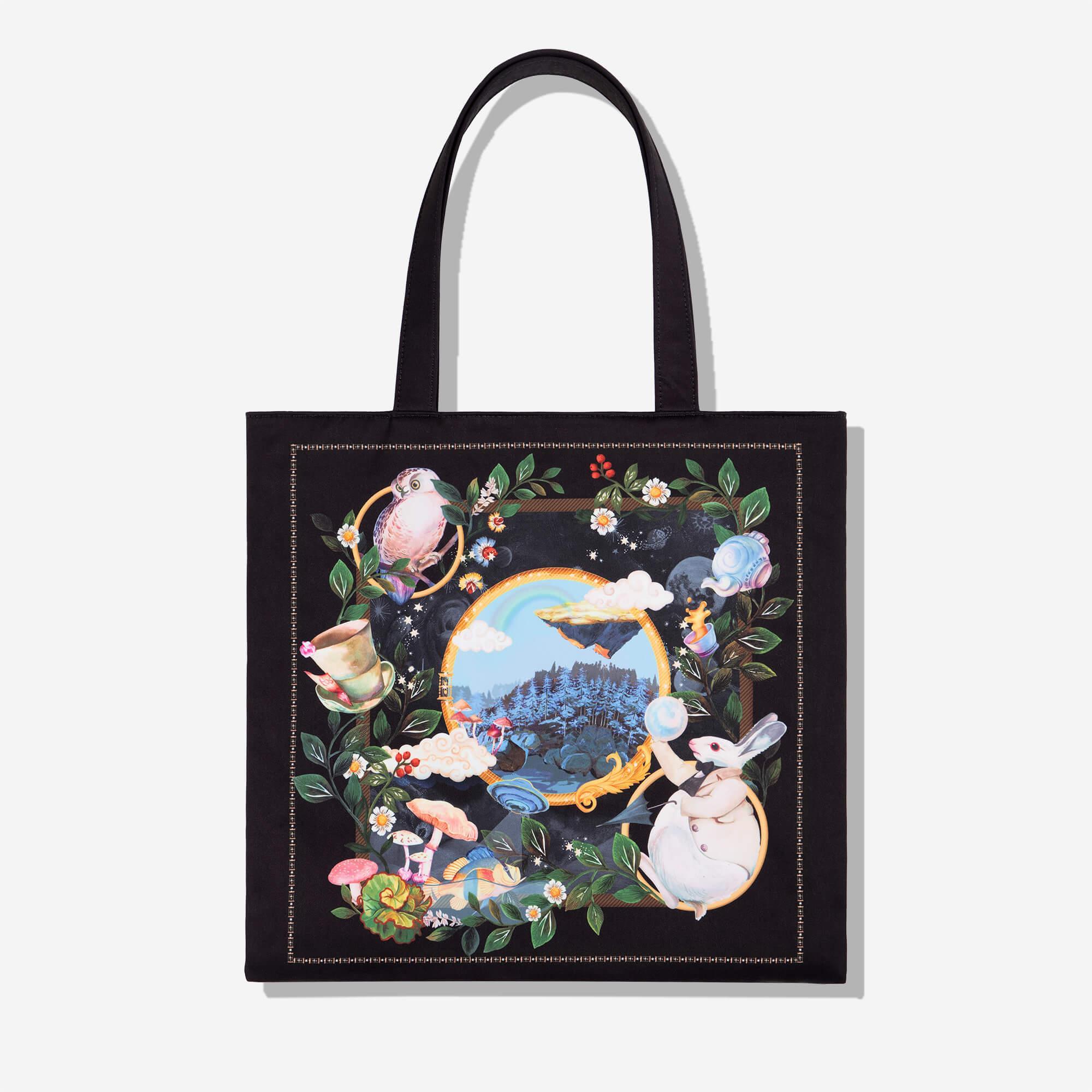 Floral Printed Canvas Tote Bag