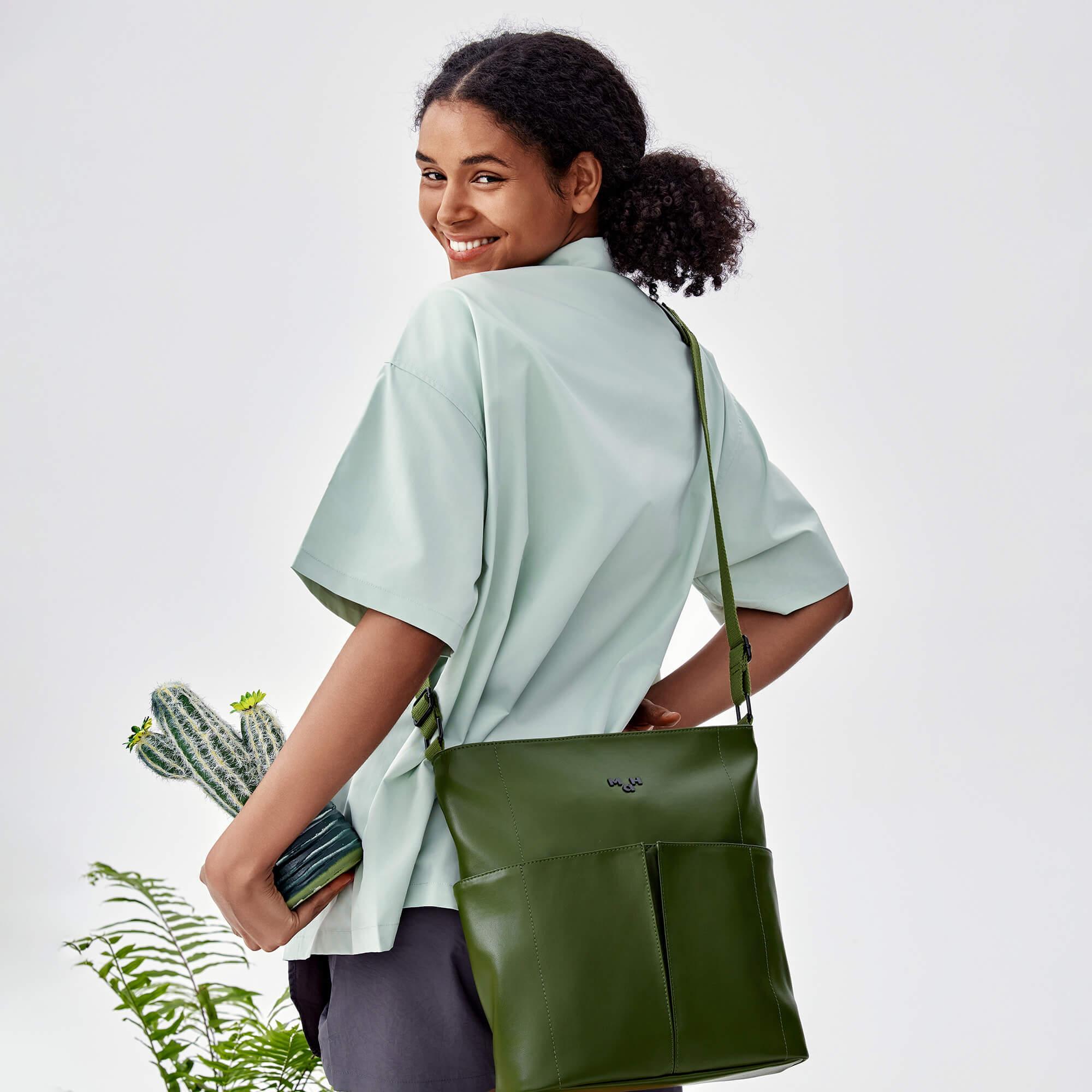 Cactus Leather Crossbody Bag