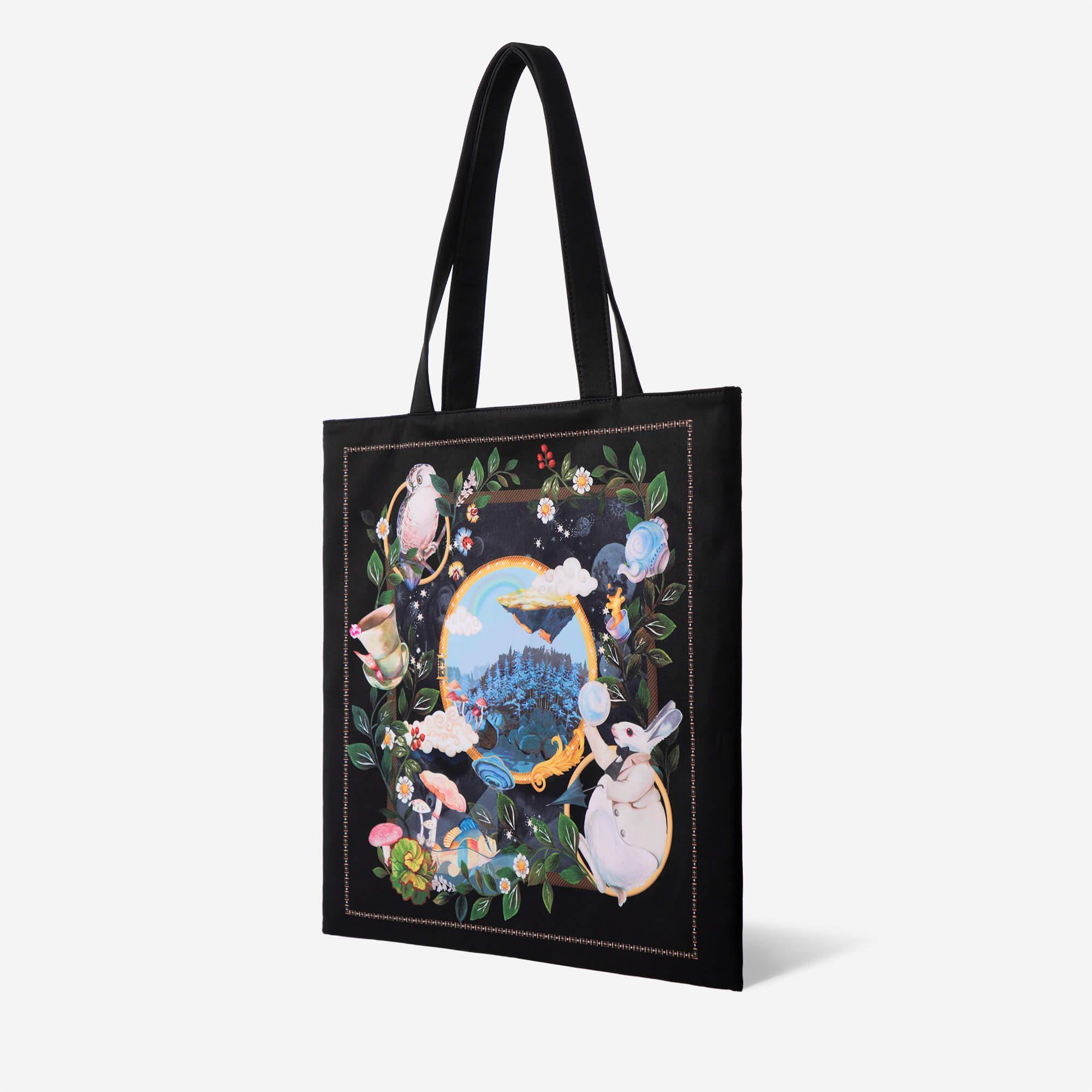 Floral Printed Canvas Tote Bag