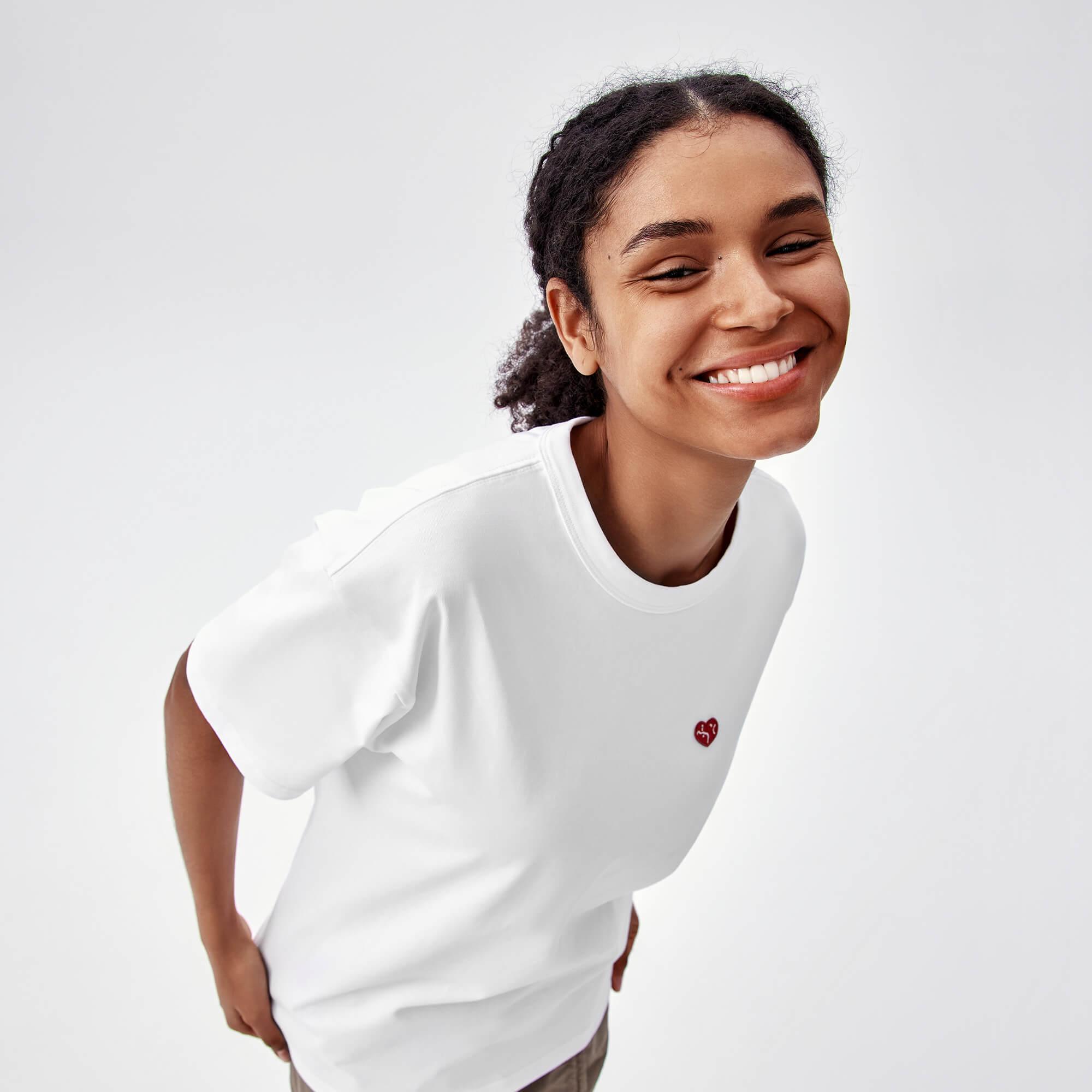 Cotton Loose T Shirt in White