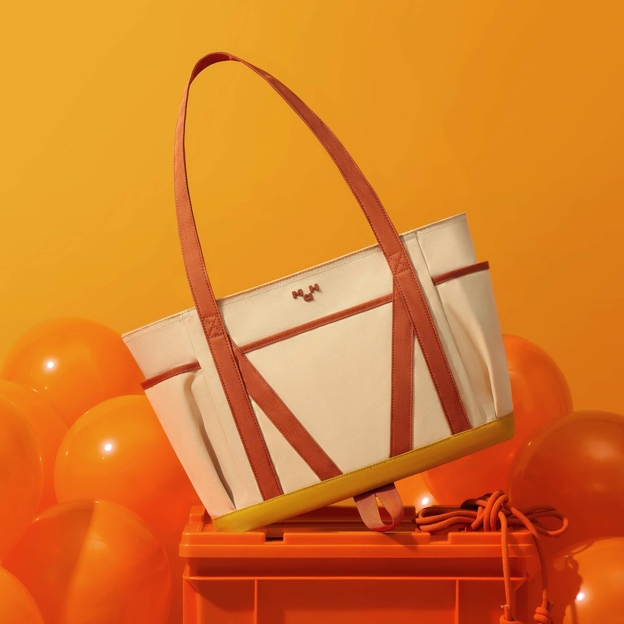 MaH Beige Canvas Tote Bag For Travel