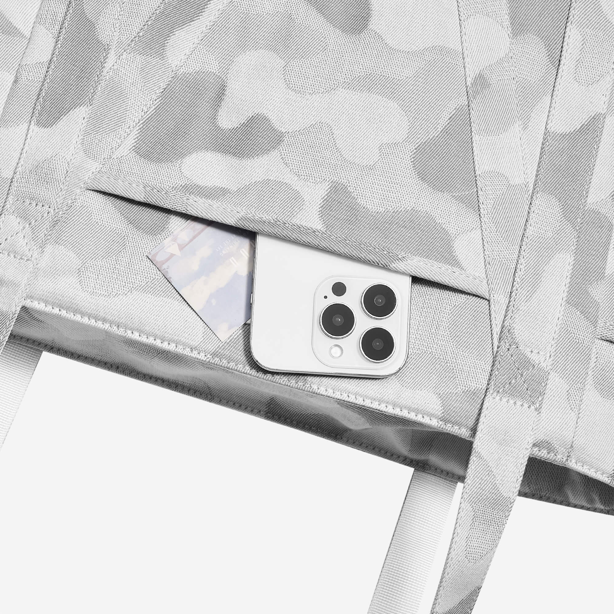 Young Tour Tote | Camouflage Denim Gray