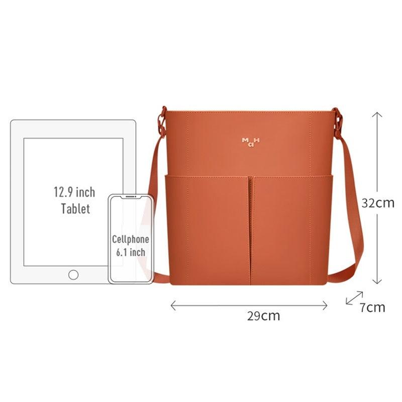 PU Leather Crossbody Bag-Orange Shoulder Bag