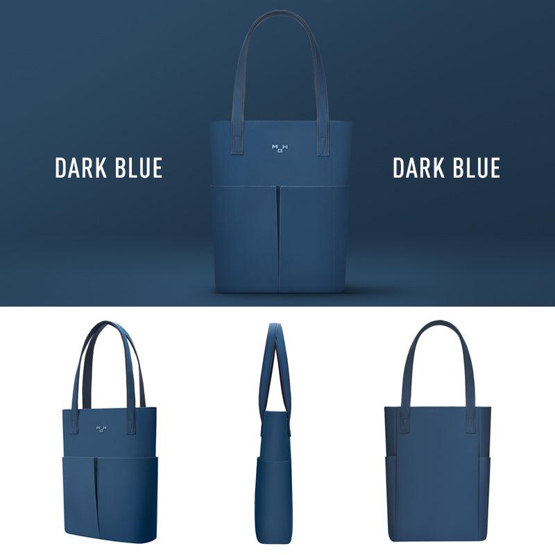 Tote Bag-PU Leather Handbag-Blue Shoulder Bag
