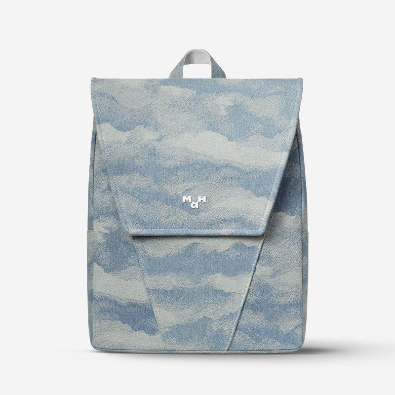 Mah Backgpack MAH Denim Flap Backpack For School and Travel