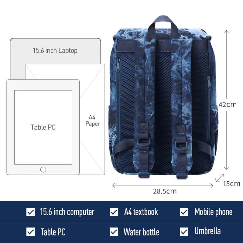 MAH-Denim Backpack with Laptop Compartment