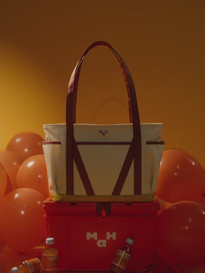 MaH Beige Canvas Tote Bag For Travel